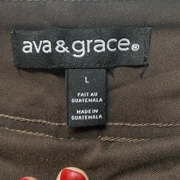 Ava And Grace Brown Women straight leg cuff strap Capri pants with pockets - Picture 4 of 11